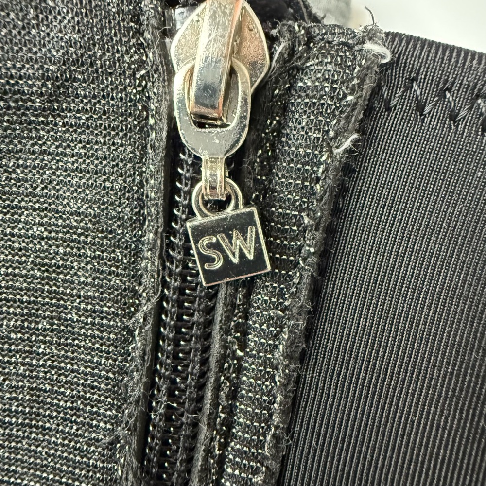 Stuart Weitzman Kids Shimmer Riding Boots Size 10 | Silver Stretch Panel - Picture 8 of 9